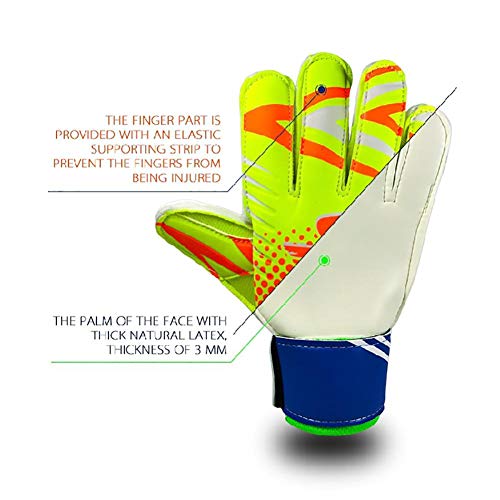 Bestmemories Children's Goalkeeper Professional Gloves with Finger Protector Men's and Women's Soccer Goalkeeper Gloves Goalkeeper Gloves for Sports Exercise - Thumbnail 5