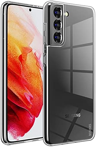 Case for Samsung Galaxy S21 5G Case Clear,Slim Thin [Never Yellow] BOSENES Samsung Galaxy S21 Case,Shockproof Soft Flexible TPU Rubber Phone Cover for Samsung S21, 6.2 inch (2021)