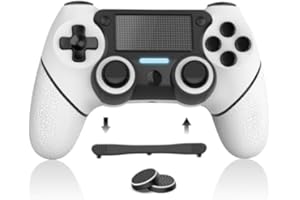 PSKONTORORA Wireless Controller for P4, P4 Controller with Paddles Compatible with P4/P3/Pro/Slim/PC, Wireless P4 Controller with dual vibration, Turbo/ Programmable Back Button/Type-c Port/ 1000mAh Battery
