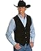 Scully Men's Suede Leather Western Vest, Black Boar Suede, L