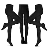 Girls Tights Toddler Cable Knit Cotton Footed Seamless Dance Ballet Baby Girls' Leggings Black 3 Pack 3T-4T