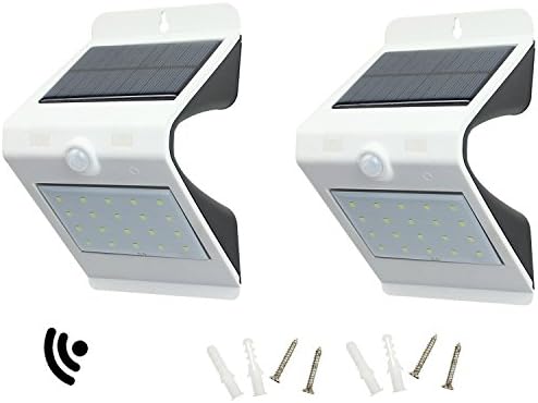 Solar Wall Light 2 Pack PIR LED Light Outdoor IP65 Waterproof Motion Sensor Lights for Garden Yard Fence Use JAJA TECH
