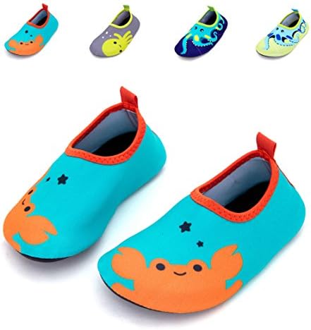 Giotto Kids Swim Water Shoes Quick Dry Non-Slip for Boys &amp; Girls, Green, 22-23