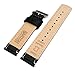 BARTON WATCH BANDS Quick Release Top Grain Leather Watch Band Strap, Black Leather/Linen White Stitching, 18mm