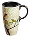Bird and Flower Bliss Ceramic Travel Coffee Mug 17oz