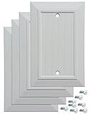 Pack of 4 Wall Plate Outlet Switch Covers by SleekLighting | Classic Beadborad Wall plates| Variety of Styles: Decorator/Duplex/Toggle/Blank/& Combo | Size: 1 Gang Blank