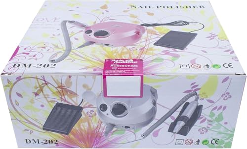 Lixadeira Motor Elétrica Porquinho com Pedal para Unhas Nail Drill Profissional - Lixadeira Manicure Pedicure - Bivolt 110v - 220v - UP SHOP (Branco)