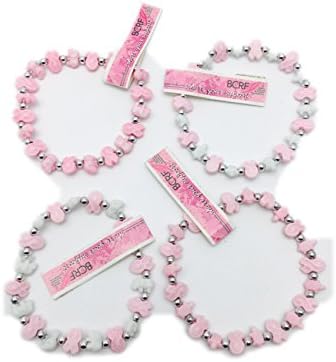Breast Cancer Research Foundation BCRF Trrtlz Pink / Pink &amp; White Turtles &amp; Elephants Women's Girls Charm Friendship Bracelet (Set of 4)