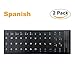 [2PCS PACK] FORITO Spanish Keyboard Stickers, PC Keyboard Stickers Black Background with White Lettering for Computer(Spanish)
