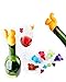 Wine Beverage Bottle Stopper Sealing Plugs Dedicated Cup Wine Glass Silicone Label Marker Squirrels set of 7