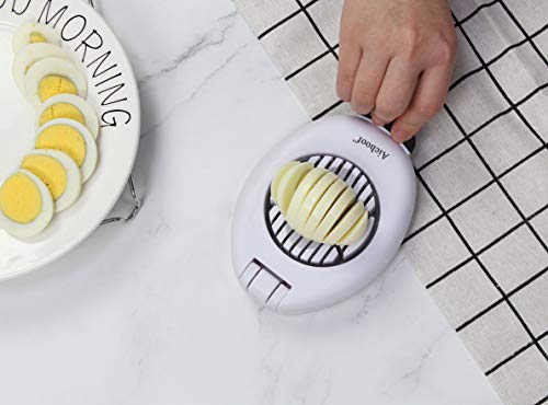 Aichoof Egg Slicer with stainless steel wire,white&black