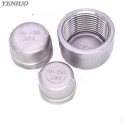 Maslin 304 stainless steel inner silk tube cap/head/tube plug pipe fittings 1/8" 1/4" 3/8" 1/2" 3/4" 1" 1-1/4" 1-1/2" Female Thread - (Thread Specification: DN15) - Thumbnail 2