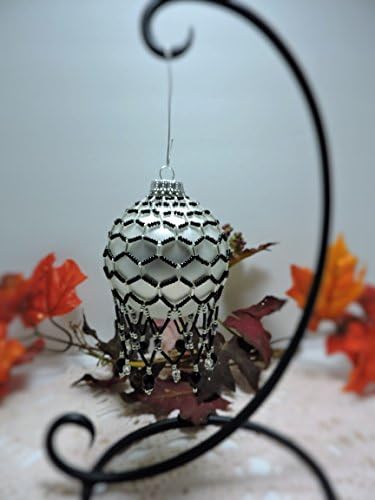 Victorian style Black and Silver Beaded Ornament