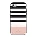 Kate Spade New York Phone Case | for Apple iPhone 8, iPhone 7, iPhone 6S, and iPhone 6 | Protective Phone Cases with Slim Design and Drop Protection - Stripe 2 Black/White/Rose Gold