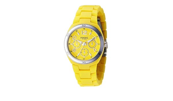yellow fossil watch