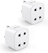 LENCENT Shaver Plug Adaptor UK 2 Pin to 3 Pin 13A Fuse Adapter Plug Socket