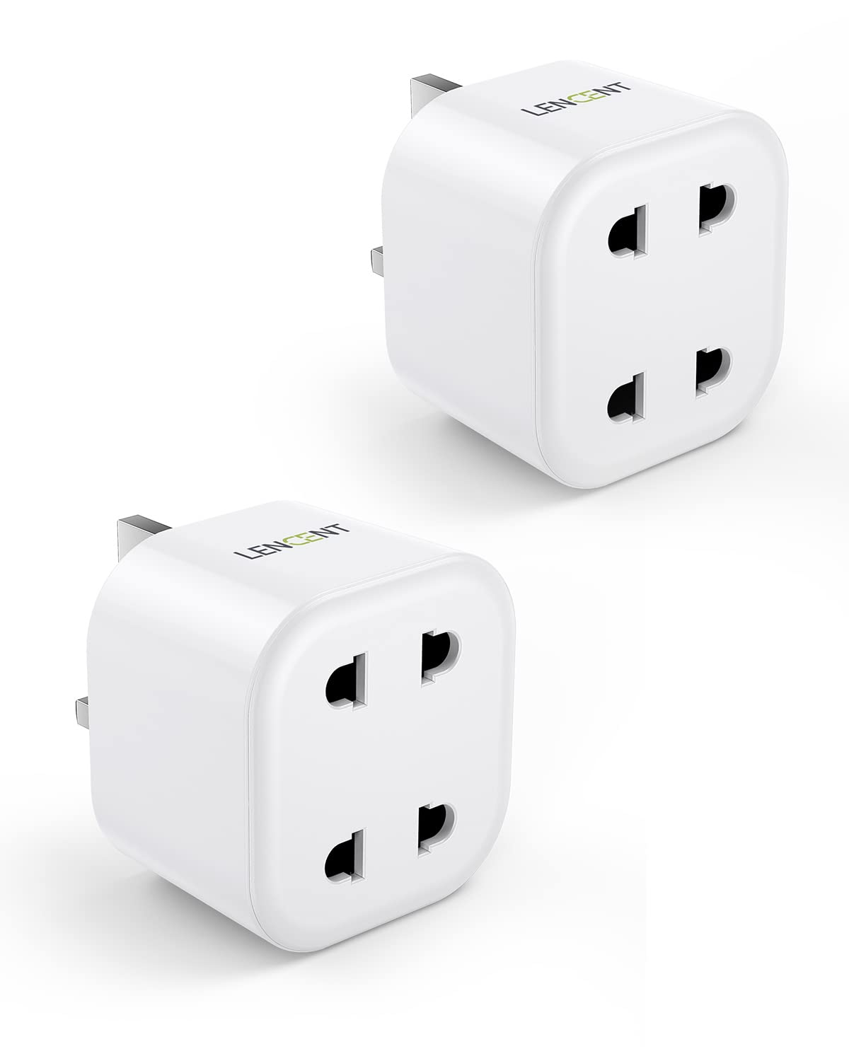 LENCENT Shaver Plug Adaptor, UK 2 Pin to 3 Pin 13A Fuse Adapter Plug Socket, Electric Shaver Razor Adaptor Toothbrush Plug for Epilators Bathroom- White, 2 Packs