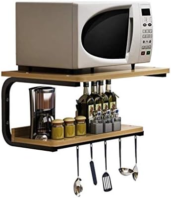 Djjsgsb キッチン収納 キッチン電子レンジオーブンラックラック炊飯器ラックスパイスラック調味料ラックストレージストレージ多機能ラック ブラック 信用 33cm 37 53