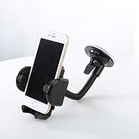 LFOEwpp7 Universal Windscreen Phone Holder, Adjustable Rotatable Car Windshield Mount Suction Cup for Cell Phone Tablet GPS Black