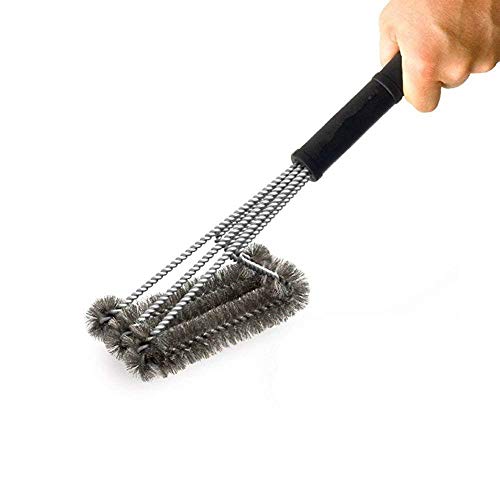 PePeng BBQ Grill Cleaning Brush, Heavy Duty Grill Cleaning Brush for Outdoor Grill, 3-Branch Stainless Steel Bristles Cleaner for Easier and Effective Clean, BBQ Tools for Gas/Charcoal Grilling Grates