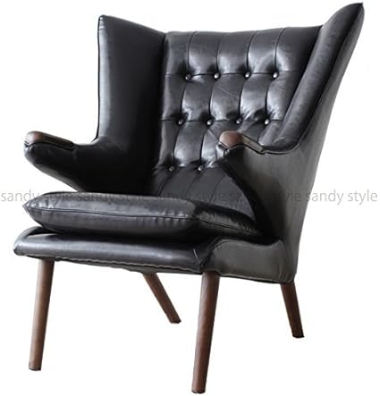 Amazon ハンス J ウェグナー Bear Chair ベアチェア Puレザー ブラック色 リプロダクト Sandy Style ダイニングチェア