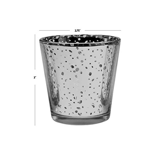Koyal Wholesale 12Pack Antique Votive Cup, 3Inch, Silver, Mercury