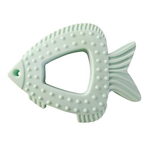 Megoday Baby Toys Teether Fish,Texture Design to Soothe Sore Gums,Green