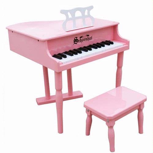 Schoenhut Learn-to-Play Baby Grand Toy Piano With 30-Keys and Patented Play-by-Color Tri-Play Learning System