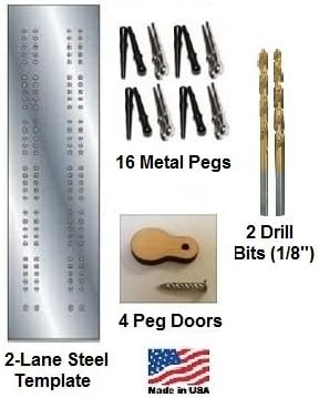 ChefwareKits 393 Cribbage Board 2-Lane Template Starter Kit, Steel