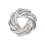 Maikun Women's Rhinestone Silk Fashionable Silver-Tone Scarves Ring Chiffon Buckle Gift for Valentine's Day