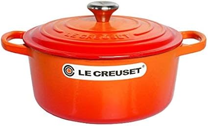 Amazon ルクルーゼ Le Creuset Signature ココットロンド 22cm つまみシルバー オレンジ 並行輸入品 両手鍋 オンライン通販