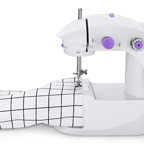 Joypea Mini Portable Sewing Machine with Extension Table,Adjustable Double Speed Crafting Mending Machine with Foot Pedal,for Household Kids Beginners - Thumbnail 7