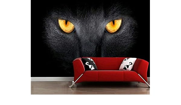 Huatulai Mural Fondo Pantalla 3d Muro De Ojos De Gato Negro Para