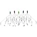 Bassdash Alabama Rigs Castable Umbrella Fishing Rig 0.63oz 7.48in with 5 Arms and 4 Willow Blades for Fishing Bass Bluefish, 3-Pack