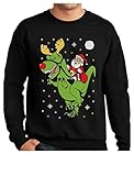 TeeStars - T-Rex Santa Ride Funny Ugly Christmas Sweater Sweatshirt
