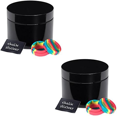 Herb Lab Smell Proof Container (2 Pack) - Airtight Durable 100% Sealed Lid. Keep Your Tobacco, Coffee, and Herb odors sealed inside | Premium UV Protected Glass Storage Jar (250 ml)
