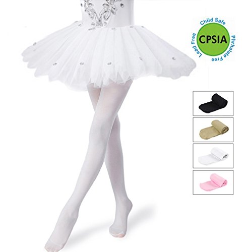 Girls Tights,Dance Tights,Ballet/Transition Super Elasticity Pantyhose For Kids/Children/Toddler/Little Girl/Big Girl (Medium, 2 pair Pink,Pink)