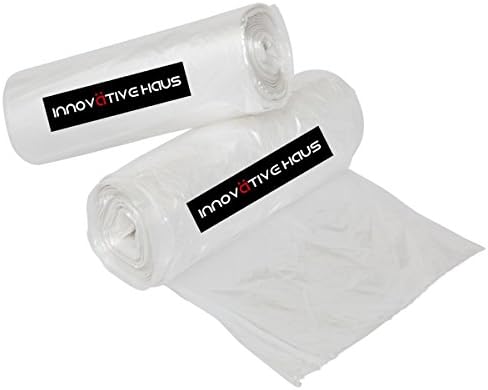 Innovative Haus Large Tall Kitchen Multipurpose Durable Strong Wastebasket Liners Clear Garbage Bags 13 Gallon, 100pcs