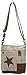 Myra Bag Leather Star Upcycled Canvas Medium Corssbody Bag M-0898
