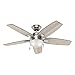 Hunter Fan 46 inch Contemporary Ceiling Fan with LED Light Kit, Brushed Nickel (Renewed)