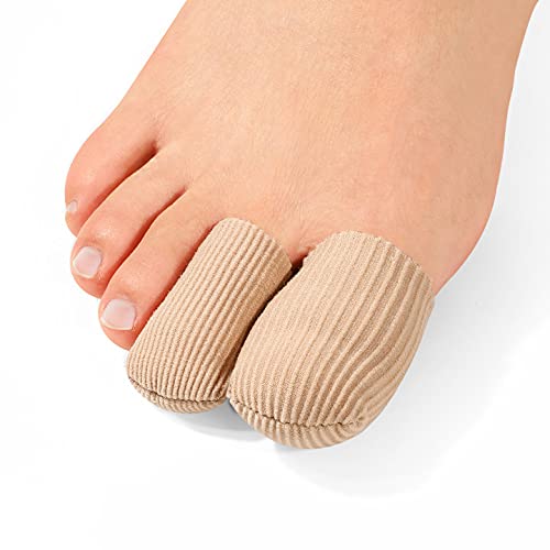 Kimihome 8 PCS Gel Toe Caps Closed Toe Surface Fabric Sleeve Protectors, Silicone Toe Sleeve Cushions and Protects, Provide Relief for Corns, Blisters and Calluses Protect