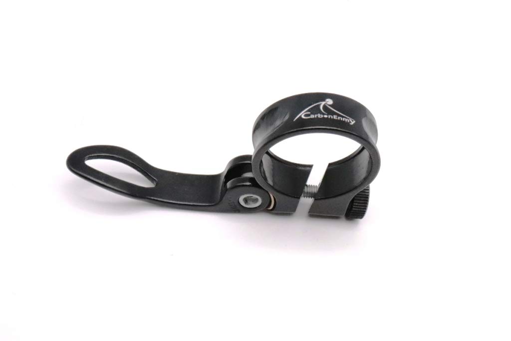 Aluminium bicycle seat clamp, quick release saddle clamp 31.8 mm, CarbonEnmy., black