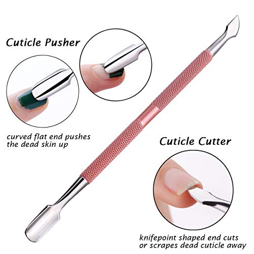 FAMILIFE L10 Cuticle Pusher Nipper Kit Professional Manicure Pedicure Tools Dead Skin Fork Stainless Steel Ingrown Toenail File Cuticle Trimmer 4Pcs Clippers Set Cuticle Remover