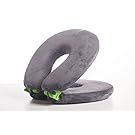 FaceCradle Adjustable Travel Pillow, Full Sleep while you Travel on an Airplane, Train or Bus, Support your Neck While you Travel and Sleep, Neck Pillow Comfortably Holds your Head Up, Grey