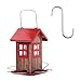 Kingsyard Cute Bird House Feeders for Outside, Hanging Metal Bird Feeder with 4 Ports, Outdoor Garden Yard Decorations for Cardinals Finches Chickadees Goldfinches & Sparrows Birds Watching