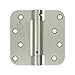 (Pack of 2) Satin Nickel 4 X 4 with 5/8 Radius Spring Door Hinges
