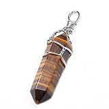 JOVIVI® Rock Crystal Divination Quartz Healing Point Chakra Pendant Beads (Brown)