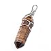 JOVIVI Rock Crystal Divination Quartz Healing Point Chakra Pendant Beads (Brown)