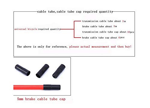dolphin1986 Bicycle Brake Cable Bike Braking Cable Line Wire Hose Housing Set Bicycle Parts Accessories (Black) - Thumbnail 4