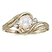 14k Yellow Gold Freshwater Cultured Pearl And Diamond Ring (Size 6)